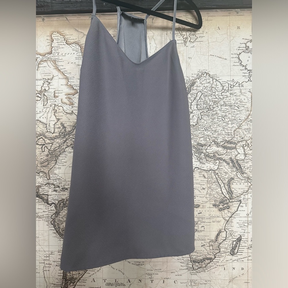 Banana Republic Gray Strappy Cami Tank Top | Size S | High Neck Racerback - Picture 15 of 16